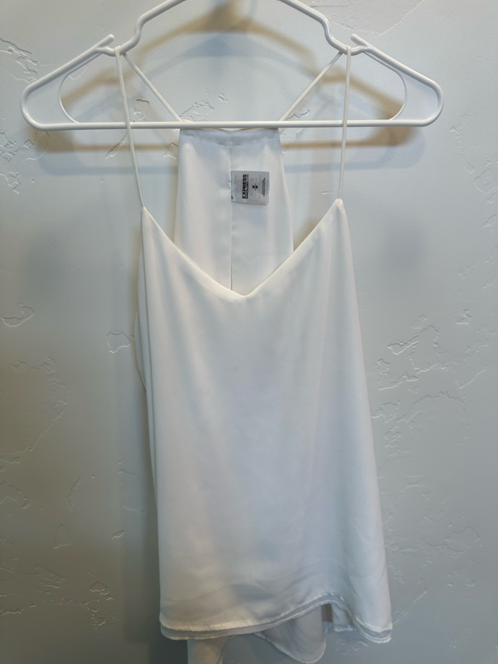 Express Cream Satin V-Neck Cami